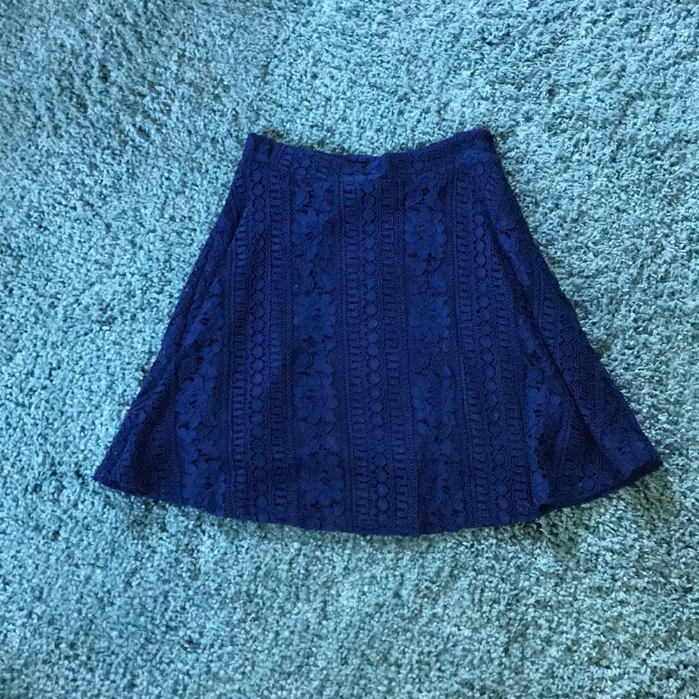 Blue Lace Skater Skirt